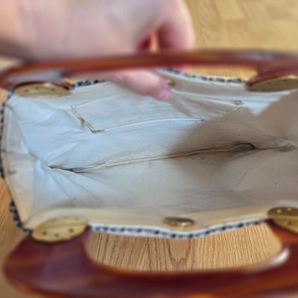 Vintage Whiting & Davis White Mesh Tote with Tortoise Handles - Picture 12 of 12